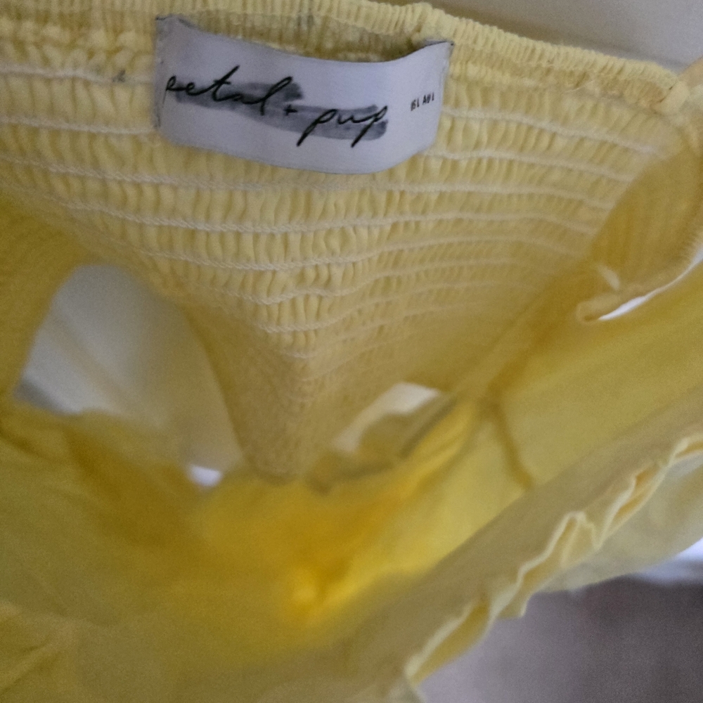 Petal & Pup brexley tiered cotton maxi sundress NWT Yellow Lemon Large - Picture 8 of 12